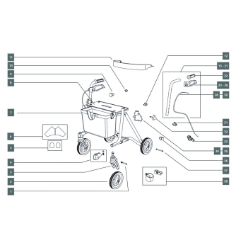 Preview: Dietz Sitzbespannung für Taima S-GT Rollator ab Q03/2024