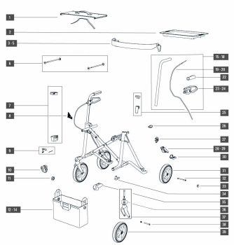 Dietz Rückengurt für TAIMA VENTUM Rollatoren in 3 Farben - Kopie