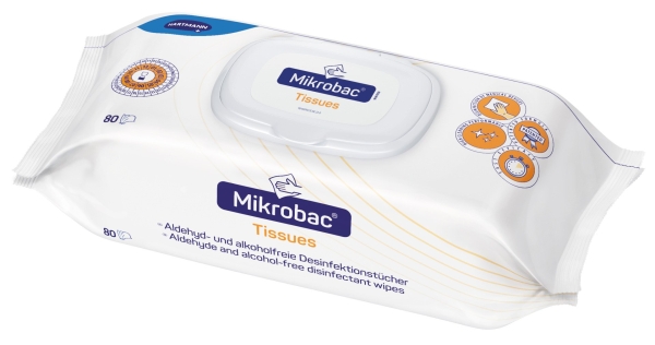 Hartmann MICROBAC TISSUES | alkoholfreie Desinfektionstücher 80 Stk.