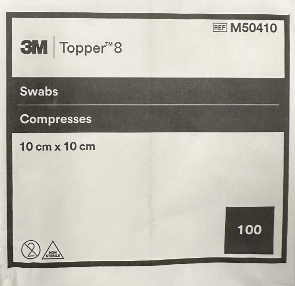 Solventum TOPPER 8 Vlieskompressen 10x10cm unsteril